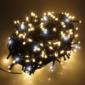 Guirnalda led blanco cálido cable verde con destello