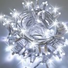 Guirnalda led luz blanca cable blanco y destellos