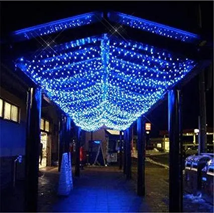 Guirnalda led azul cable verde