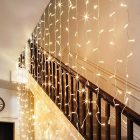 Cortina led blanco cálido con destello