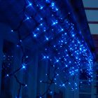 Cortina icicle led azul con destellos