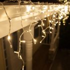 Cortina icicle led blanco cálido