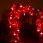 AGOTADO. Guirnalda led 3X4m rojo destellos cable rojo