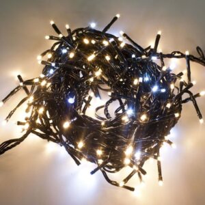 AGOTADO.Guirnalda led cálido destellos 3x4m cable negro