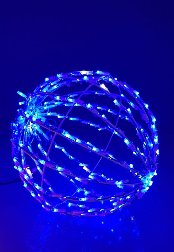 Bola Led 3D Luz Azul 30cm Plegable