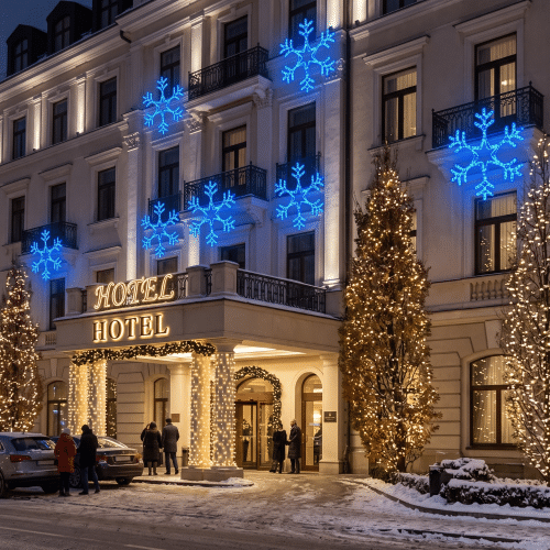 Copo de Nieve LED Azul 84 m Exterior | Figuras de Navidad simulacion