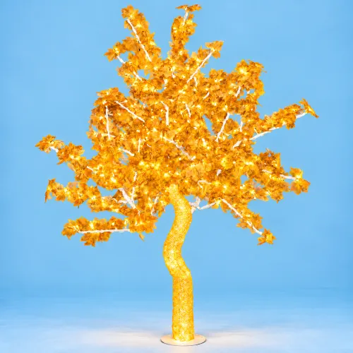 Árbol decorativo dorado iluminado (1)