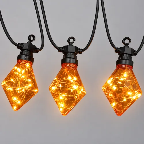 Guirnalda de luces ámbar facetadas