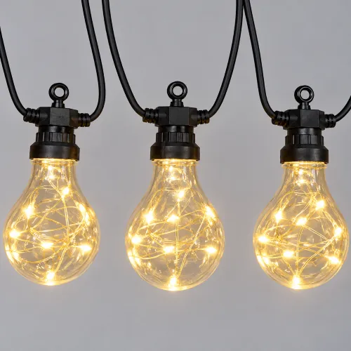 Tres bombillas decorativas de luz cálida