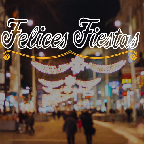 Letrero Felices Fiesta LED de gran formato top luz para Navidad