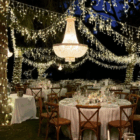 icicle led calido cable transparente