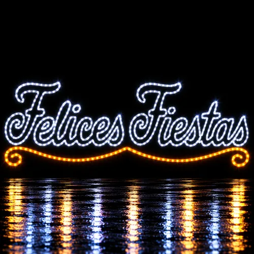 Felices Fiestas en luces LED、】【