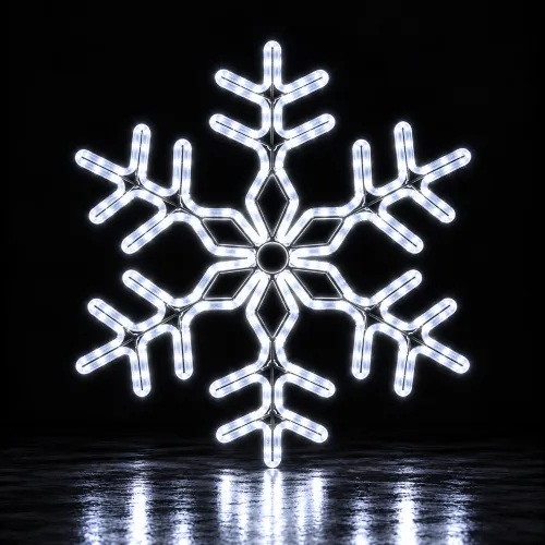 Copo de nieve luminoso sobre suelo reflectante_11zon