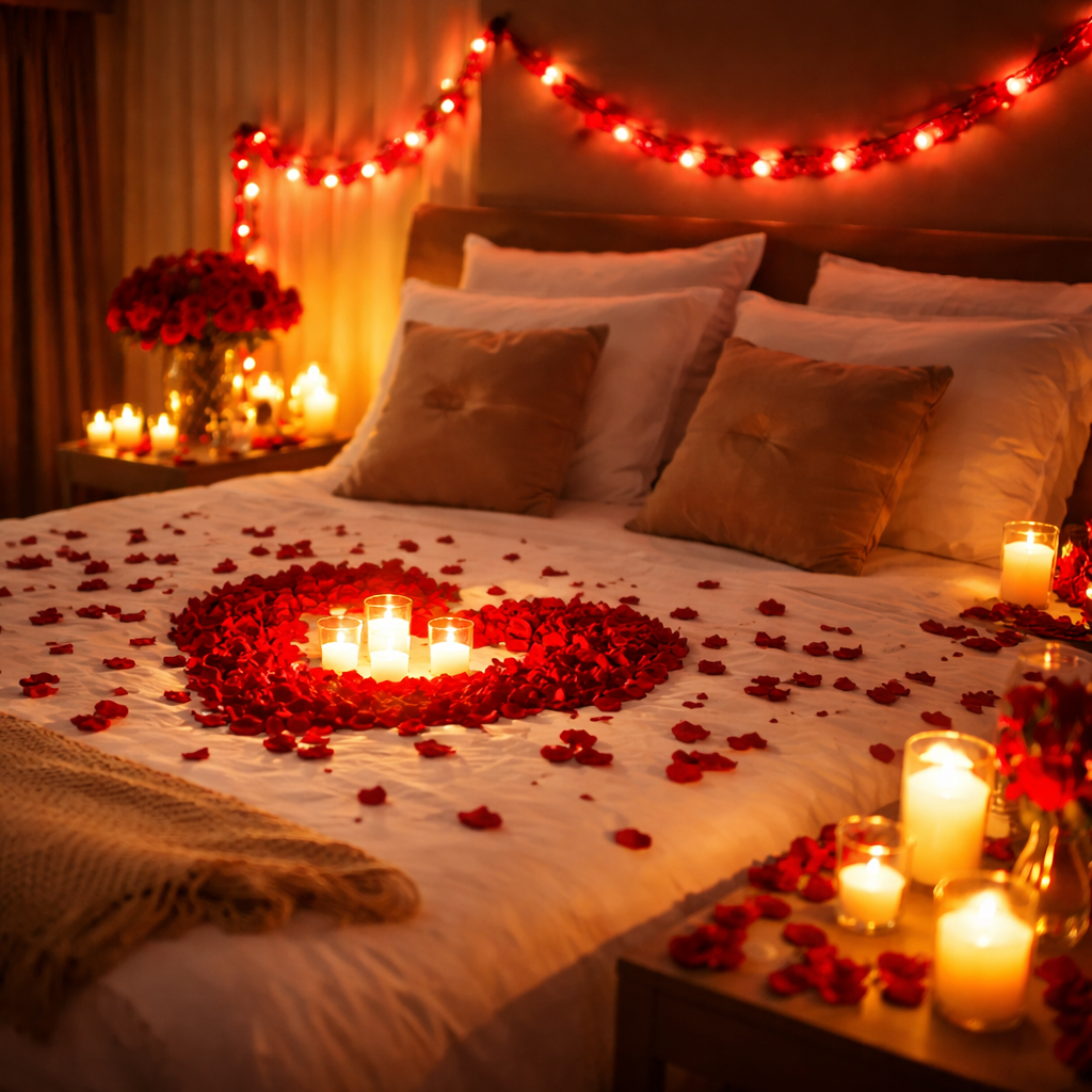 guirnalda led roja corazon