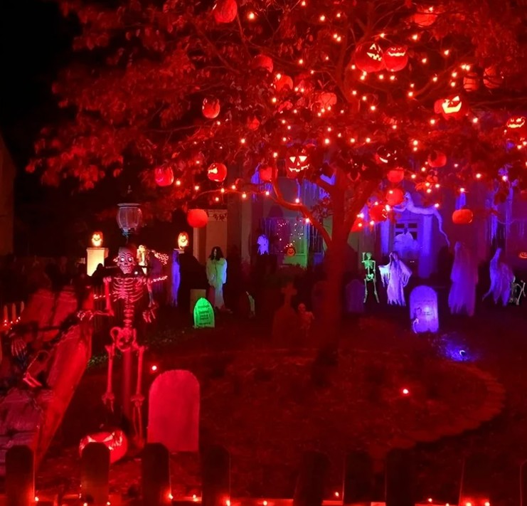 guirnalda led roja halloween