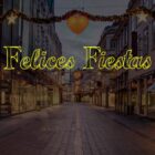 Letrero Felices Fiestas LED calido 00085