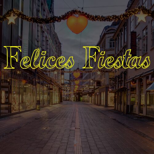 Letrero Felices Fiestas LED calido 00085