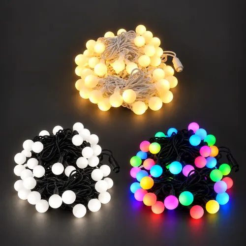 Trío de guirnaldas luminosas multicolor