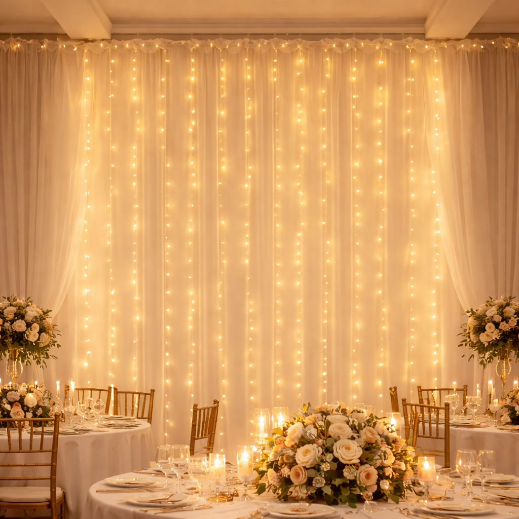 cortina micro led boda