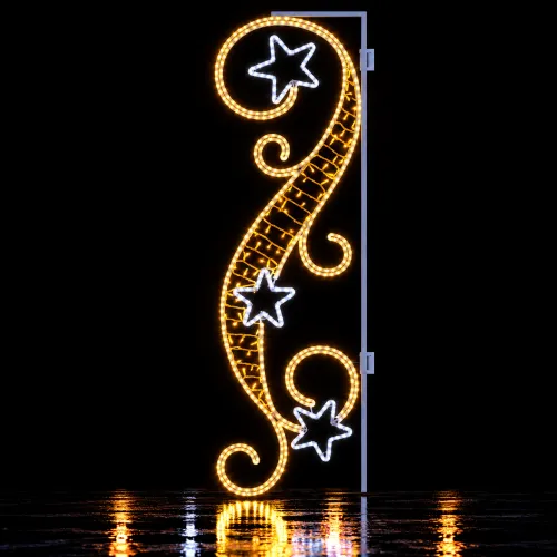 Panel LED ornamental dorado con estrellas brillantes_11zon