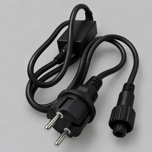 Cable negro con enchufe y conectores_11zon