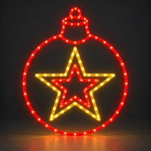 Adorno navideño LED rojo y dorado
