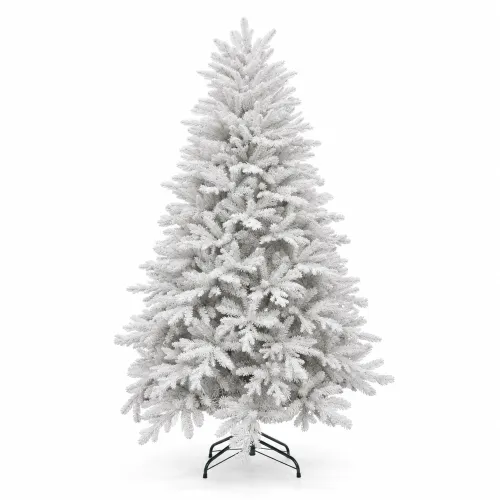 Árbol de Navidad nevado con soporte metálico