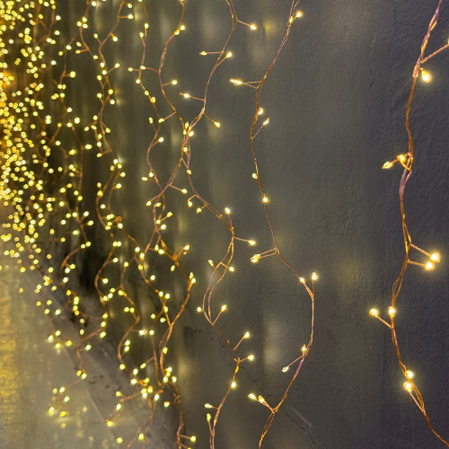 cortina luces led hilo cobre