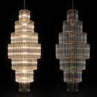 Lámpara LED Colgante CRYSTAL SHINE 50x170cm Dorado Acrílico TopLuz WTL602055