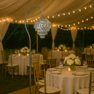 Lámpara Led con Pie Deluxe Plateado