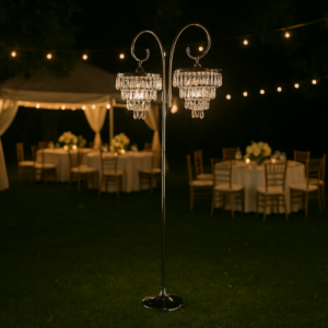 Lámpara Led con Pie Gala Plateado