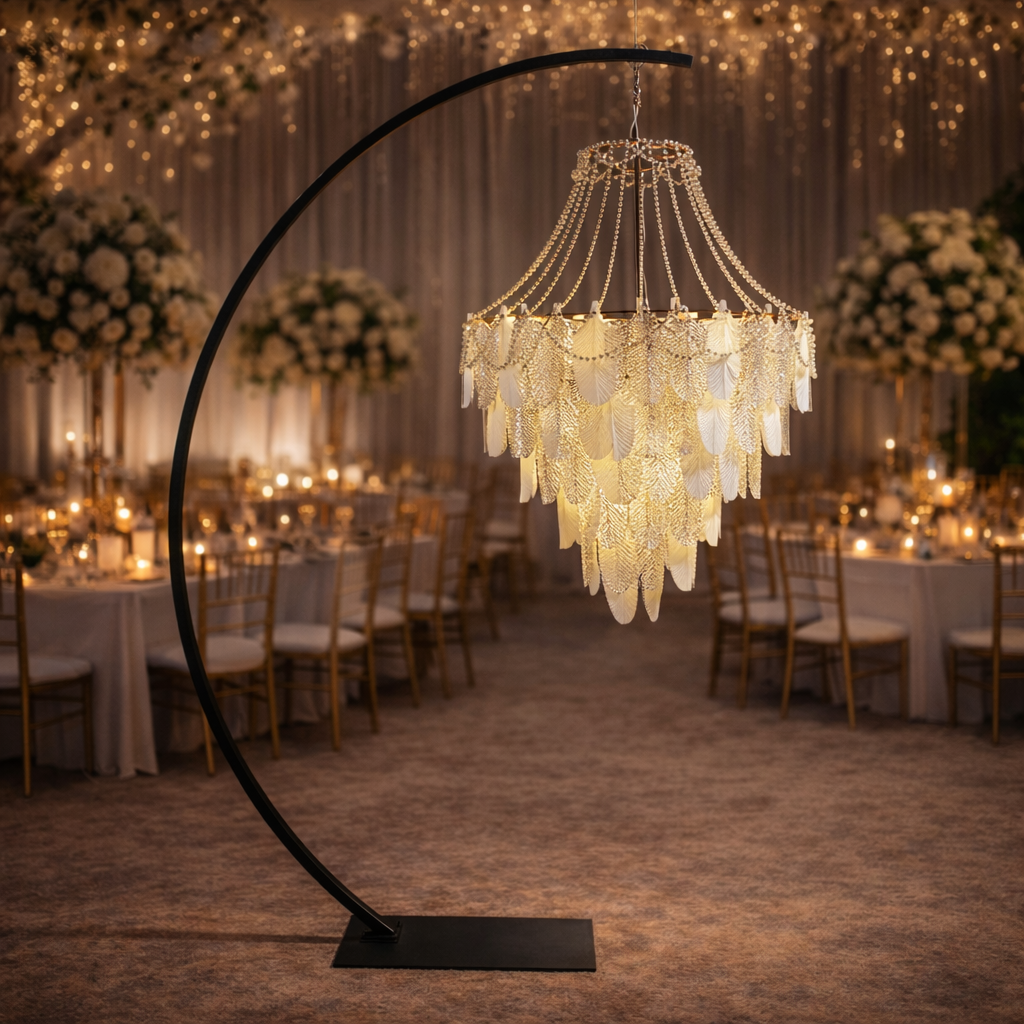 soporte lamparas negro