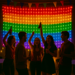 bandera orgullo red luces led