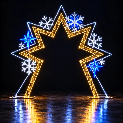 Arco estrellado de luces navideñas