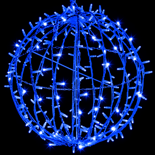 Esfera navideña de luces azules