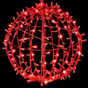 Esfera Led 3D, roja con destellos, IP65, plegable - 50 cm