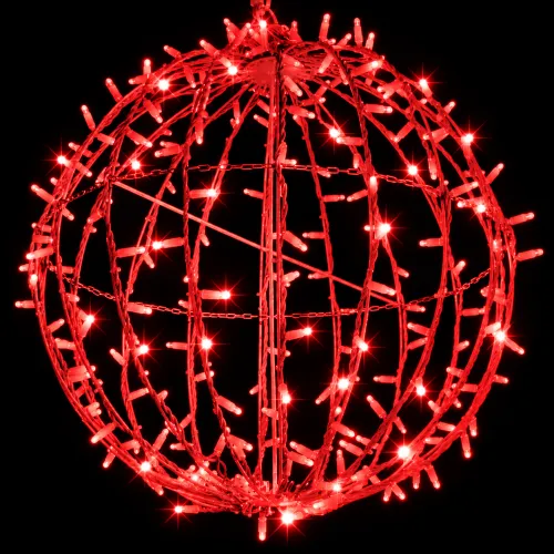 Esfera navideña roja luminosa