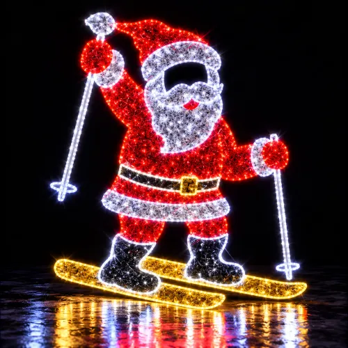 Santa esquiador de luces brillantes_11zon