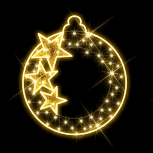 Figura navideña bola con estrellas