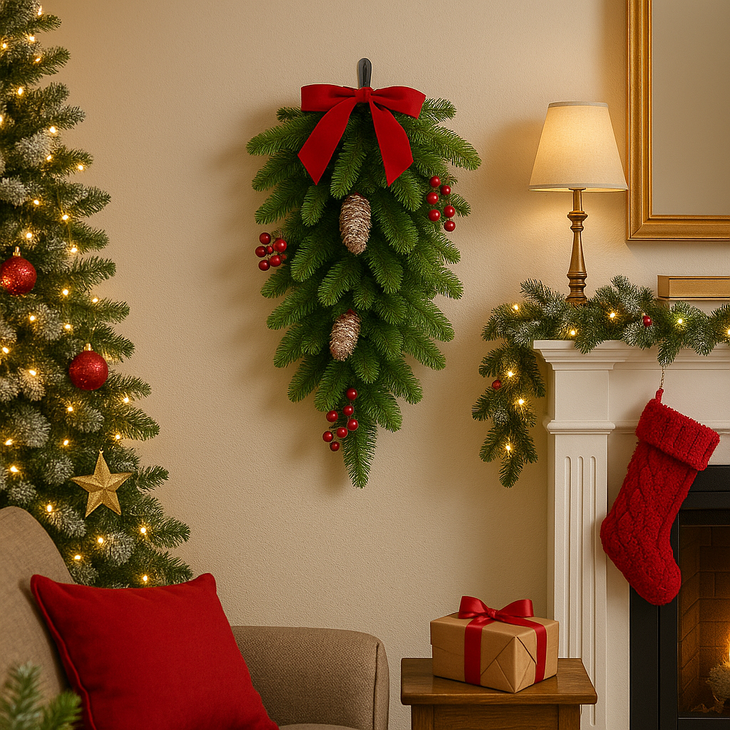 guirnalda navidad en forma de lagrima Guirnalda navideña colgante