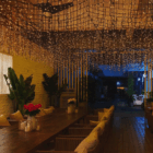 cortina de luces led cable negro o transparente