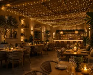 guirnalda led iluminacion para restaurante