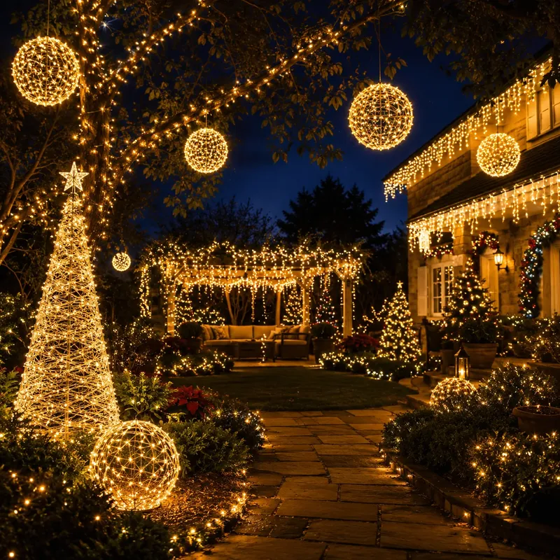 Decoración navideña para jardines y exteriores