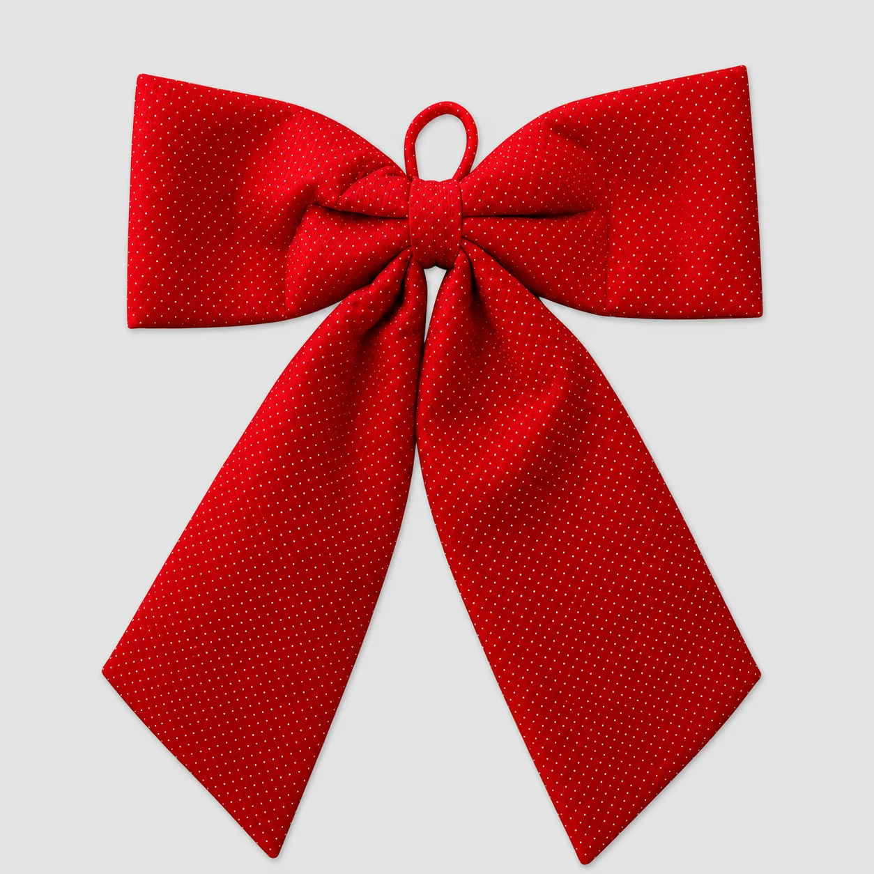 lazo rojo puntitos plata